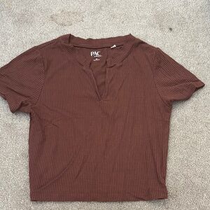 Women's Brown Striped Top